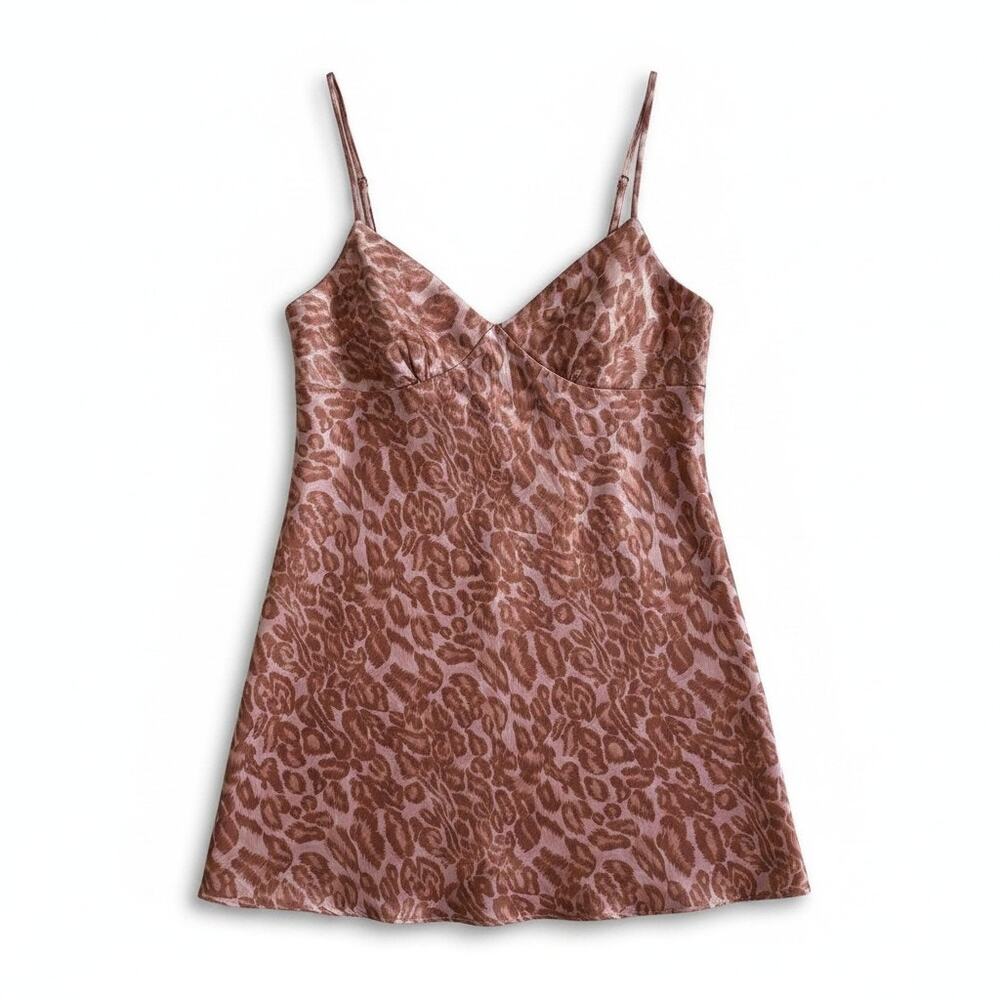 VTG Y2K NWT Victorias Secret Animal Print Lingerie Slip Dress Chemise M 2000